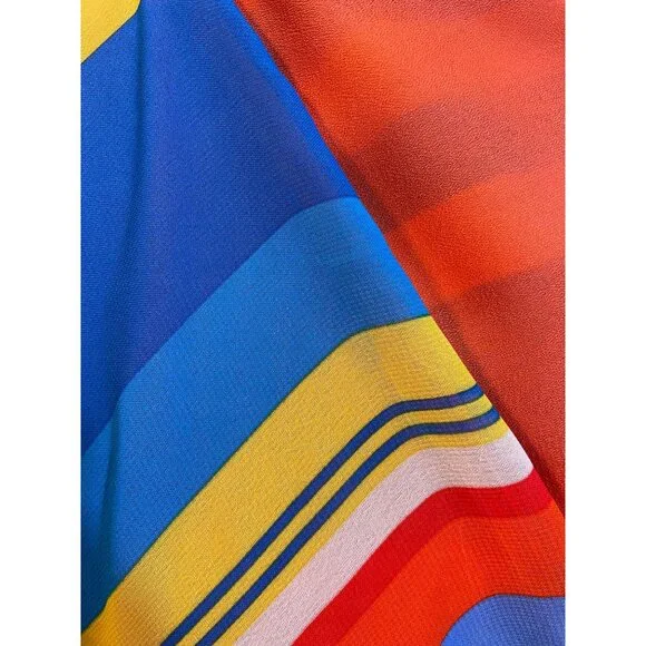 Lauren Ralph Lauren Dress 20W 2X Multi Color Layers Striped Whimsi Womens - Picture 9 of 9